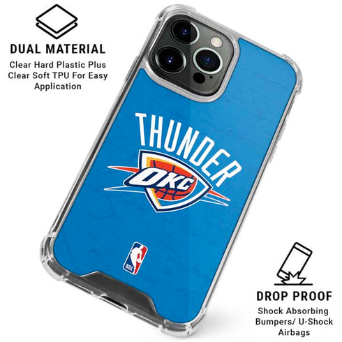 NBA OKC Thunder Distressed iPhone 15 Pro Clear Case